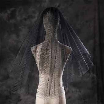Unusual Black Tulle Wedding Veils 2025