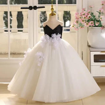 Chic Beautiful Ivory Appliques Birthday Flower Girl Dresses 2025 Ball Gown Scoop Neck Sleeveless Backless Floor Length Long