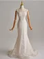 Simple Ivoire Perle Paillettes En Dentelle Légère Robe De Mariée 2025 Trompette / Sirène Bretelles Spaghetti Sans Manches Dos Nu Train De Balayage