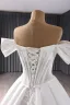High-end Elegant White Lace Satin Wedding Dresses 2024 Ball Gown Off-The-Shoulder Sleeveless Court Train Prom