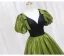 Fashion Clover Green Prom Dresses 2024 Ball Gown V-Neck Puffy Short Sleeve Backless Floor-Length / Long Prom Formal Dresses
