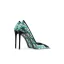 Fashion Green Evening Party Plaid Pumps 2024 Leather 10 cm Stiletto Heels Pointed Toe Pumps High Heels