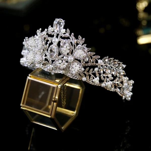 Charmant Argenté Perle Faux Diamant Accessoire Cheveux Mariage 2023 Mariage Alliage