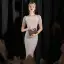 Sparkly Beige Sequins Evening Dresses 2022 Trumpet / Mermaid Scoop Neck Beading Tassel Sleeveless Backless Floor-Length / Long Evening Party Formal Dresses