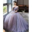 Chic / Beautiful Lavender Beading Pleated Prom Dresses 2023 A-Line / Princess Off-The-Shoulder Short Sleeve Backless Floor-Length / Long Prom Formal Dresses