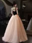 Chic / Belle Noire Faux Diamant Noeud Robe De Bal 2025 Robe Boule Encolure Carrée Manches Courtes Dos Nu Longue Tulle Robe De Ceremonie