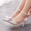 Élégant Blanche Noeud Chaussure De Mariée 2023 Bride Cheville 7 cm Talons Aiguilles À Bout Pointu Chaussure De Mariée Talons Hauts