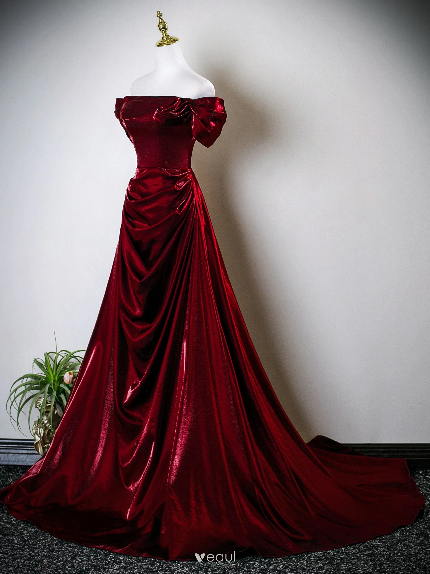 blue dress for baby girl Sexy Burgundy Mermaid Front Slit Party Dress Long Prom Dresses to Impr –  QueenaBridal