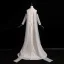 Vintage / Retro Ivory Pearl Lace Flower Corset Wedding Dresses 2026 Trumpet / Mermaid Off-The-Shoulder 3/4 Sleeve Backless Floor-Length / Long Wedding
