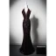 Sexy Bordeaux Paillettes Faux Diamant Robe De Soirée 2024 Trompette / Sirène Titulaire Sans Manches Dos Nu Train De Balayage Soirée Robe De Ceremonie