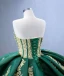 High-end Vintage Mørk Grønn Beading Perle Paljetter Gripende Ruffles Ballkjoler 2024 Ballkjole Kjæreste Korsett Uten Ermer Ryggløse Domstol Tog