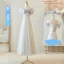 Modest / Simple Grey Short Sleeve Backless Bridesmaid Dresses 2024 A-Line / Princess Floor-Length / Long Tulle