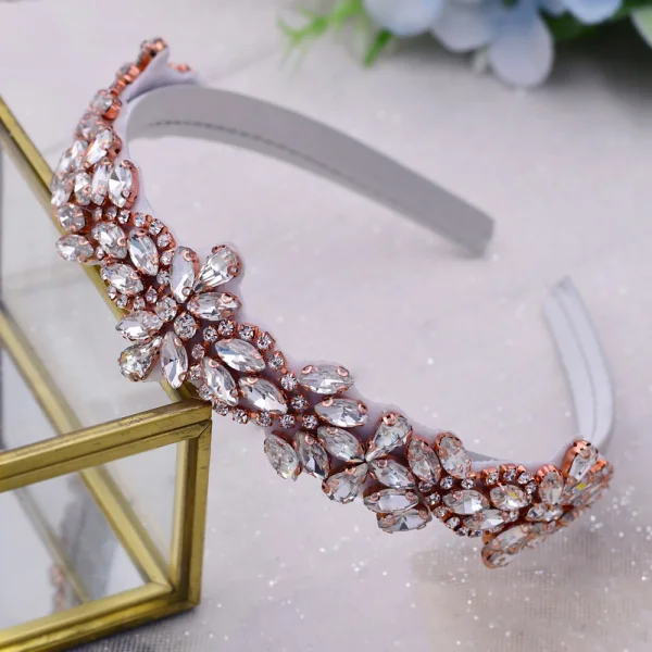 Chic / Beautiful Black Handmade  Rhinestone Cocktail Party Evening Party Headbands Bridal Hair Accessories 2023 Alloy