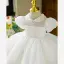 Modest / Simple Ivory Birthday Flower Girl Dresses 2022 Ball Gown High Neck Puffy Short Sleeve Floor-Length / Long Flower Girl Dresses