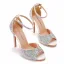Charmant Weiß Multifarben Strass Brautschuhe 2022 11 cm Stilettos Peeptoes Hochzeit Sandaletten Hochhackige