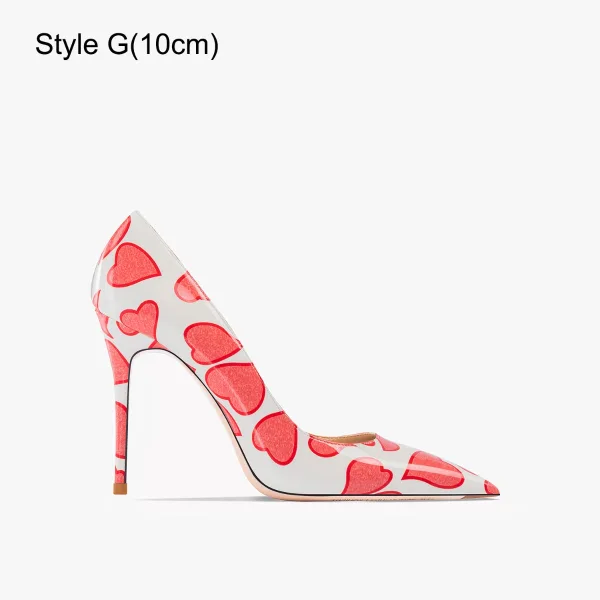 Chic / Beautiful Green Heart-shaped Prom Pumps 2023 Leather 10 cm Stiletto Heels Pointed Toe Pumps High Heels