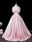 Schöne Rosa Ballkleider 2026 Ballkleid Bandeau Schleife Ärmellos Rückenfreies Lange Festliche Kleider