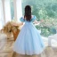 Chic / Beautiful Silver Star Sequins Birthday Flower Girl Dresses 2023 A-Line / Princess Scoop Neck Ruffle Short Sleeve Backless Floor-Length / Long Flower Girl Dresses
