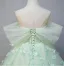 Flower Fairy Sage Green Beading Butterfly Appliques Prom Dresses 2025 Ball Gown Off-The-Shoulder Short Sleeve Backless Floor-Length / Long Prom Formal Dresses Prom Dresses