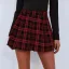 Vintage / Retro Black Pleated Plaid Skirts 2021 Summer Women Short Bottoms Street Wear