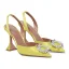 Chic / Beautiful Orange Casual Rhinestone Satin Womens Sandals 2022 8 cm Thick Heels Pointed Toe Sandals High Heels