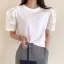 White Pierced Solid Color Cotton Scoop Neck Street Wear Summer Short Sleeve Fashion 2021 Women's Tops