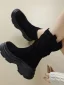 Vintage Brun Suede Gateklær Vinter Boots Dame 2024 Lær 8 cm Kilehæl Spisse Boots