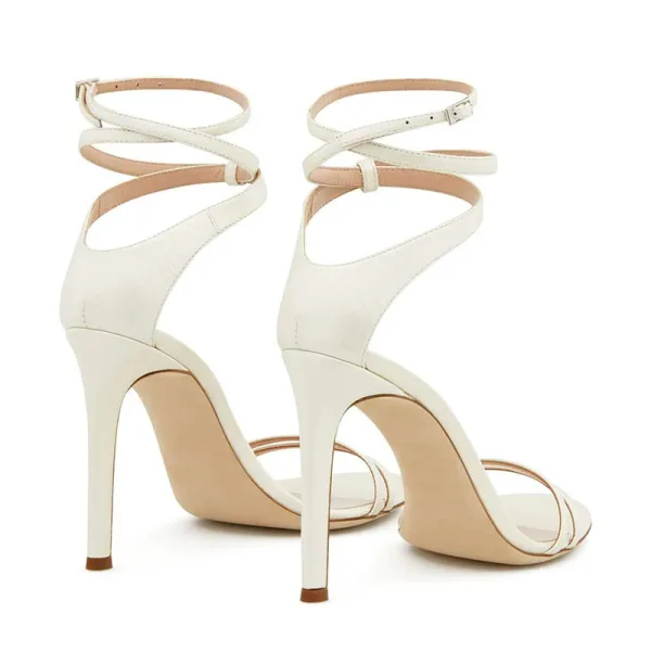 Fashion Brown Street Wear Summer Womens Sandals 2022 Ankle Strap 11 cm Stiletto Heels Open / Peep Toe Sandals High Heels