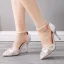 Sexy Weiß Strass Brautschuhe 2023 Knöchelriemen 9 cm Stilettos Spitzschuh Hochzeit Hochhackige