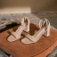 Simple Noire Été Désinvolte Daim Sandales Femme 2022 Bride Cheville 7 cm Talons Épais Peep Toes / Bout Ouvert Sandales Talons Hauts