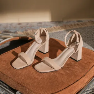 Chic Belle Kaki Été Vêtement De Rue Sandales Femme 2023 Bride Cheville 7 Cm Talons Aiguilles Peep Toes Bout Ouvert Sandales Talons Hauts