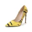 Chic / Beautiful Yellow Cocktail Party Doodle Pumps 2023 12 cm Stiletto Heels Pointed Toe Pumps High Heels