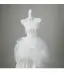 Elegant White Pearl Lace Flower Satin Wedding Dresses 2026 Ball Gown Strapless Sleeveless Backless Floor-Length / Long