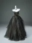 Luxury / Gorgeous Black Rhinestone Prom Dresses 2025 Ball Gown Strapless Sleeveless Backless Floor-Length / Long Formal Dresses