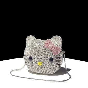 Unusual Silver Cartoon Rhinestone Prom Handbag 2024