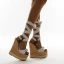 Fashion Black Street Wear Womens Sandals 2023 Ankle Strap Waterproof 17 cm Wedges Open / Peep Toe Sandals High Heels