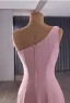 High End Rosa Ballkleider 2025 Meerjungfrau One-Shoulder Ärmellos Rückenfreies Sweep / Pinsel Zug Festliche Kleider