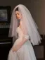 Vintage / Retro Modest / Simple White 1 m Tulle Wedding Veils 2025