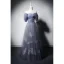 Charmant Océan Bleu Perlage Perle Paillettes Robe De Soirée 2022 Princesse De l'épaule Manches Courtes Dos Nu Longue Promo Robe De Ceremonie