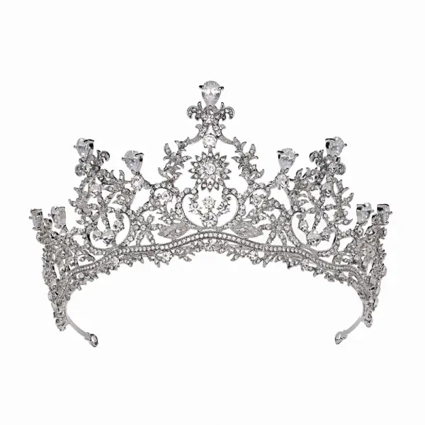 Charming Silver Rhinestone Wedding Tiara 2022 Zircon Alloy Bridal Jewelry Tiara Bridal Hair Accessories