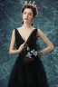Glamorous Prom Dresses 2017 Deep V-neck Backless Black Tulle Dress