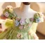 Flower Fairy Sage Green Beading Appliques Birthday Flower Girl Dresses 2025 Ball Gown Scoop Neck Short Sleeve Backless Floor-Length / Long Tulle