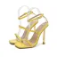 Sexy Noire Cocktail Sandales Femme 2022 11 cm Bride Cheville Talons Aiguilles Peep Toes / Bout Ouvert Sandales Talons Hauts