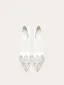 Elegante Kanten Rhinestone Witte Bruidsschoenen 2024 10 cm Naaldhakken / Stiletto Spitse Neus Huwelijk Pumps Hoge Hakken