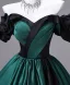Vintage Dunkelgrün Ballkleider 2026 Ballkleid Off Shoulder Geschwollenes Kurze Ärmel Rückenfreies Lange Festliche Kleider