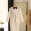Blanche Faux Diamant Manches Longues 5 pièces Costume Garçon Mariage Mariage 2025 Manteau Pantalon Chemise Cravate Gilet