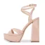 Fashion Beige Street Wear Womens Sandals 2022 Ankle Strap 12 cm Thick Heels Open / Peep Toe Sandals High Heels