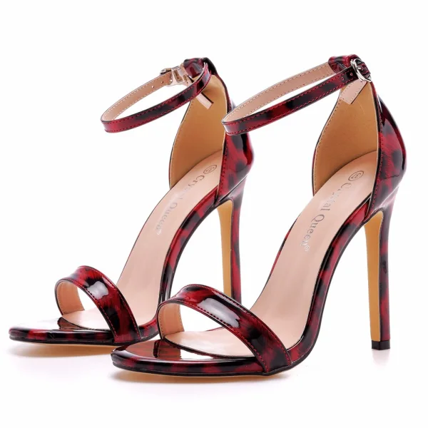 Sexy Brown Leopard Print Evening Party Womens Sandals 2023 11 cm Stiletto Heels Open / Peep Toe Sandals High Heels