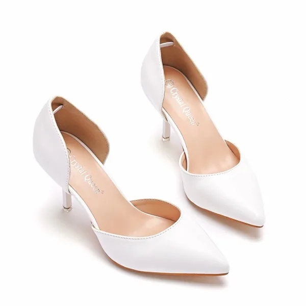Civil White Casual Womens Sandals 2025 7 cm Stiletto Heels Pointed Toe High Heels