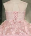 Lovely Blushing Pink Beading Sequins Appliques Short Birthday Flower Girl Dresses 2024 Ball Gown Scoop Neck Sleeveless Backless